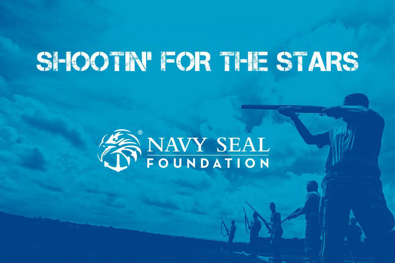 Navy SEAL Foundation logo with "Shootin' for the Stars" text and silhouettes of people aiming firearms.